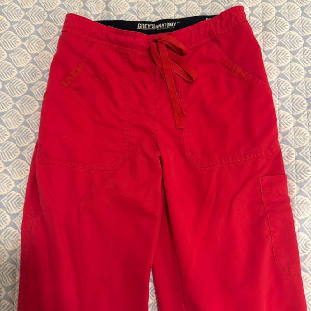 GREY’s Anatomy XS TALL scrub pants, bright watermelon color